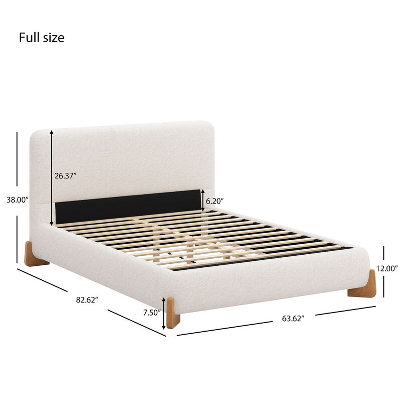 Merax Elegant Boucle Upholstered Platform Bed