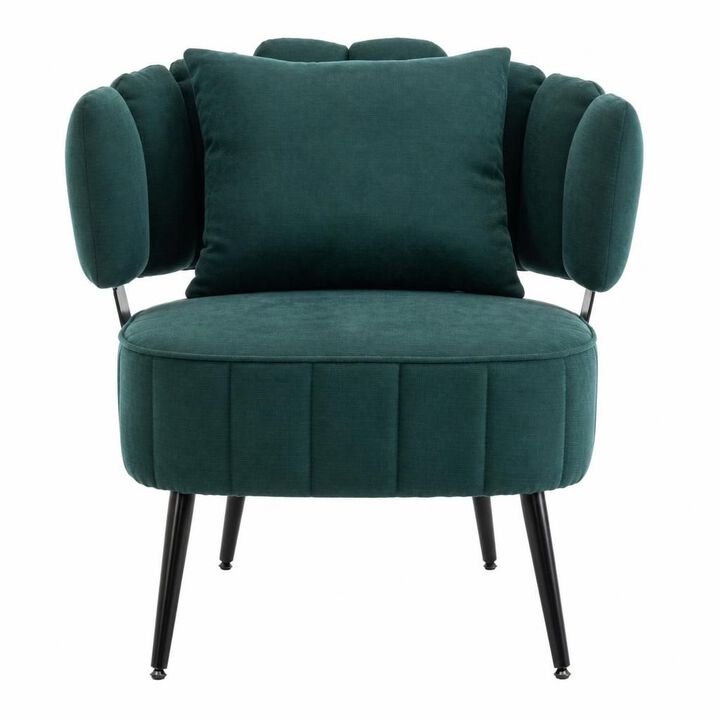 GOODSILO Compact tub accent armchair with pocket coil support, soft chenille upholstery, ideal for small spaces and reading nooks