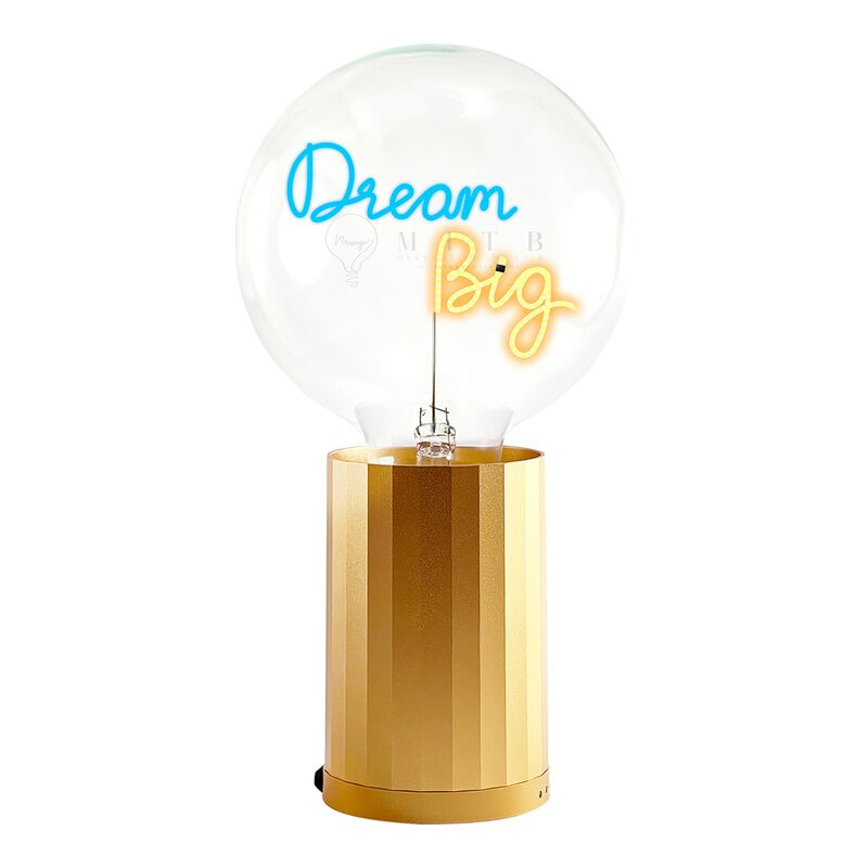 Bulb DREAM BIG Blue/ Amber with Base Table Lamp PORTABLE Rose Gold image number 0