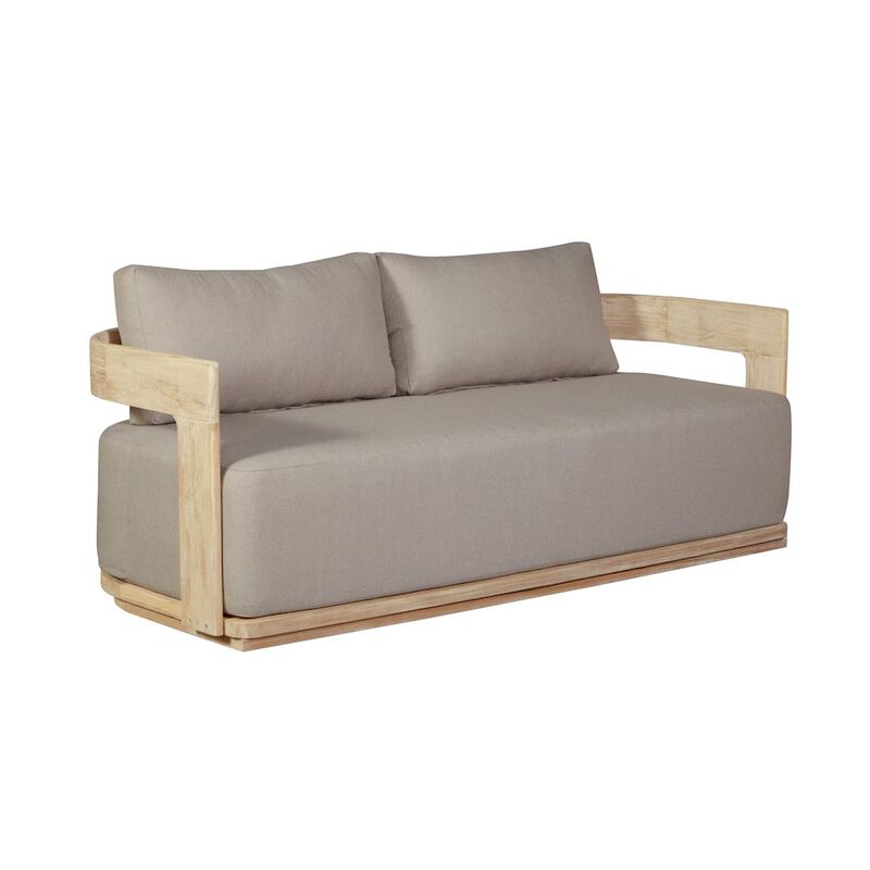 Crafters and Weavers Eclipse Outdoor Solid Teak Wood Love seat image number 4