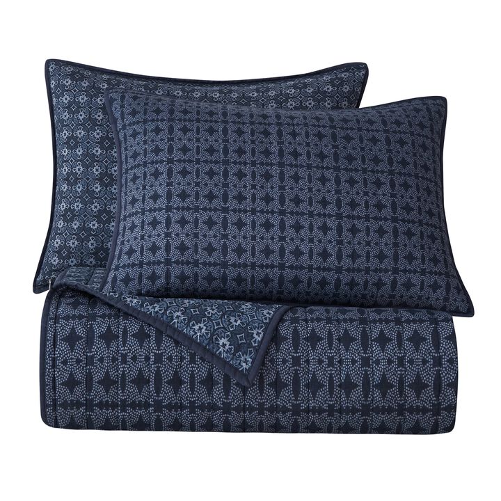 Indigo King Reversible Quilt Set