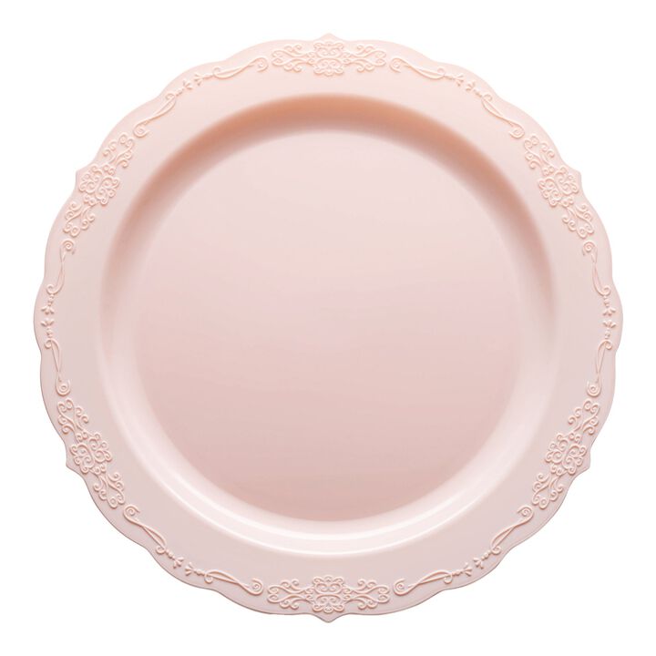 10" Vintage Round Plastic Dinner Plates (120 Plates)