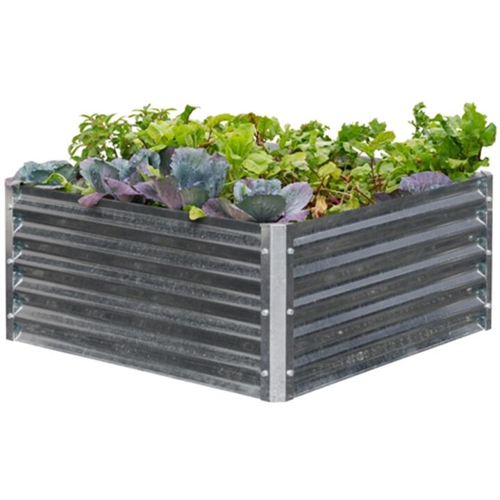 EarthMark  Alto Series 40 x 40 x 17 in. Square Galvanized Metal Raised Garden Bed