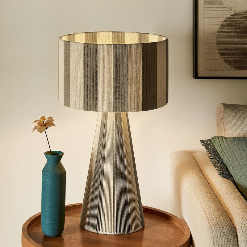 Renae Handwoven Cotton Thread Striped Table Lamp image number 8