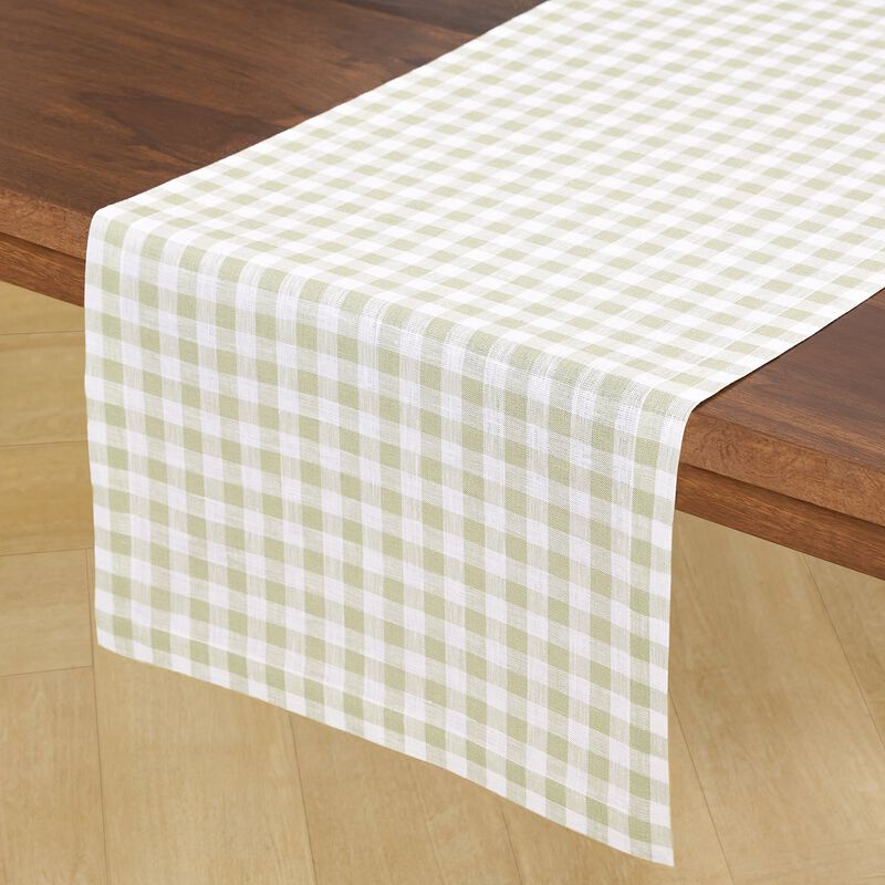 Linen Table Runner - Gingham Check image number 2