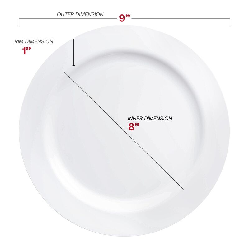 9" Solid White Economy Round Plastic Buffet Plates (60 Plates) image number 2