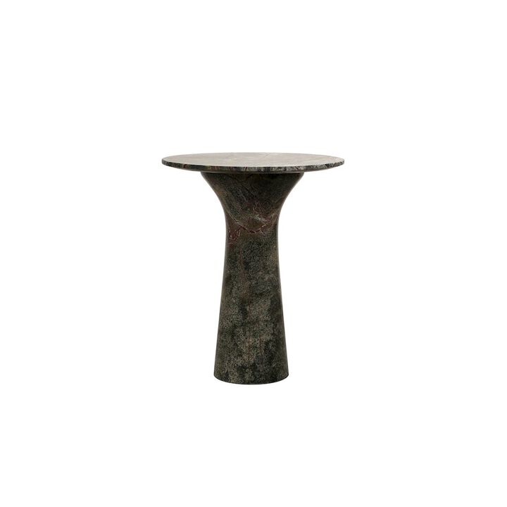 World Interiors Harbor 18 Tall Side Table in Green Bidasar Marble