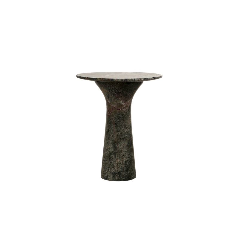 World Interiors Harbor 18 Tall Side Table in Green Bidasar Marble