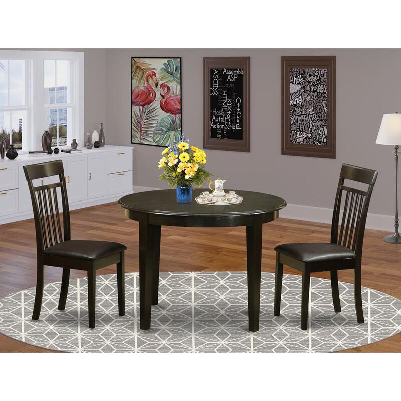 3 PC small Kitchen Table set-Kitchen Table and 2 Dinette Chairs