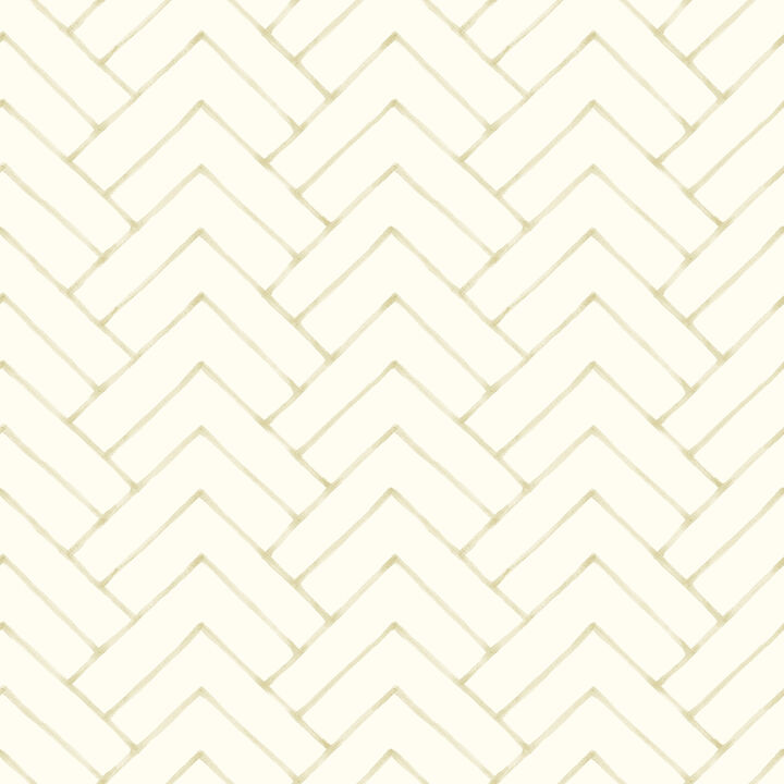 Oswin Light Yellow Tiered Herringbone Wallpaper (Set of 2)