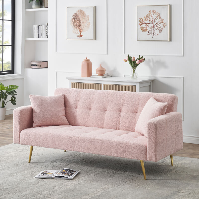 Merax 3 Seater Leather Feel Convertible Sofa Bed Futons image number 1