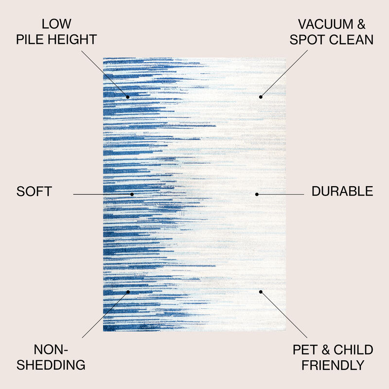 Linear Modern Half Stripe Area Rug