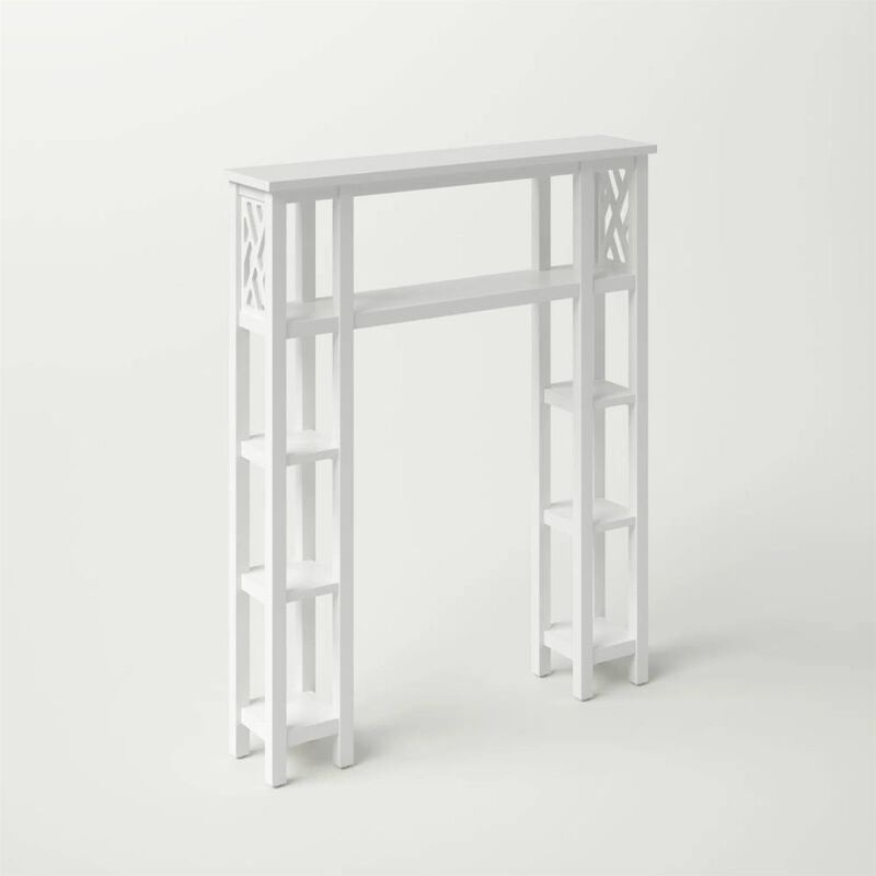 Hivvago Over the Toilet Bathroom Shelving Unit with 9-Shelves in White Wood Finish
