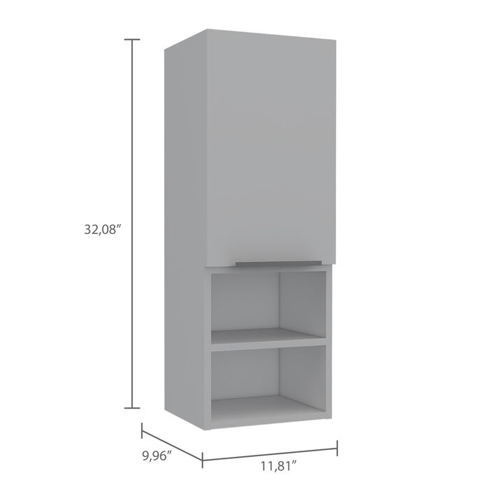 Mila Bathroom Cabinet, Two Internal Shelves, Two External Shelves, Single Door -White
