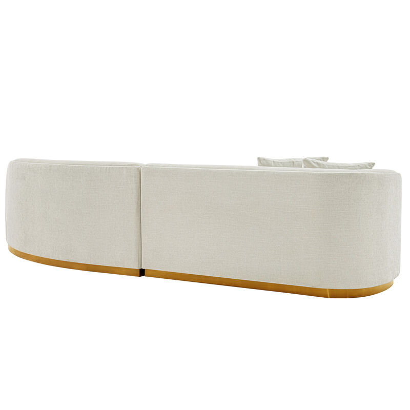 Daria Ivory Sofa Sectional image number 5
