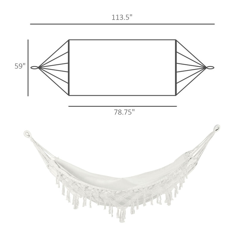 Hivvago Extra Large Boho Hammock with Tassel Fringe image number 2