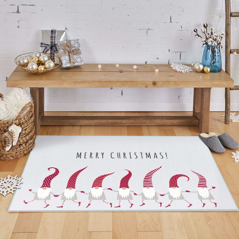 Prismatic Christmas Elves Bath and Kitchen Mat Collection image number 2
