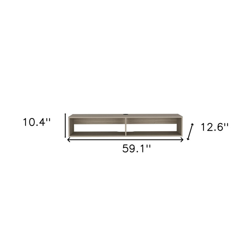 HomeRoots 59" Beige Floating Mount TV Stand image number 3