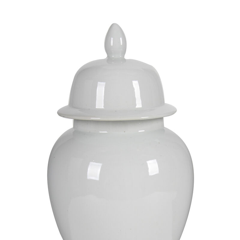 Kipp Decorative Porcelain Ginger Jar with Lidded Top, Large, White image number 5