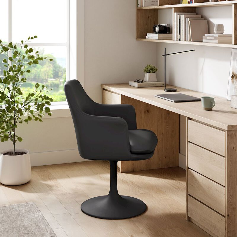 Lippa Swivel Dining Vegan Leather Armchair image number 8