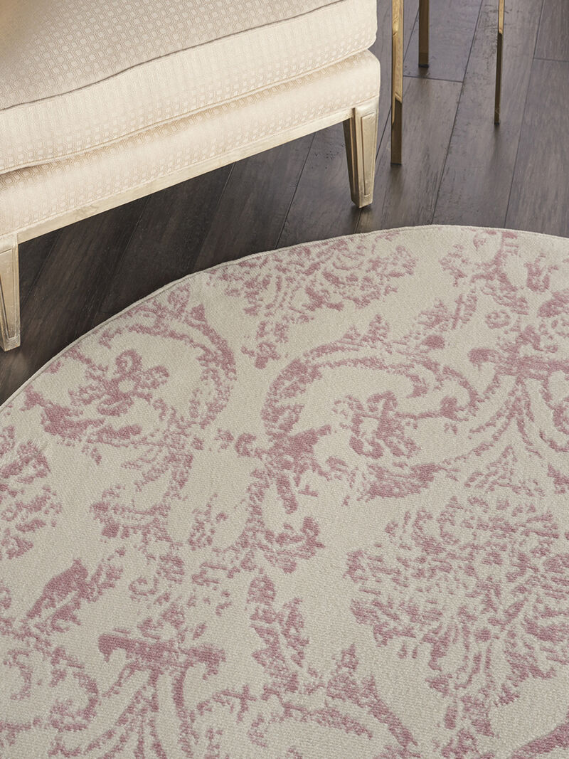 Jubilant JUB09 Ivory/Pink 5'3" x Round Rug
