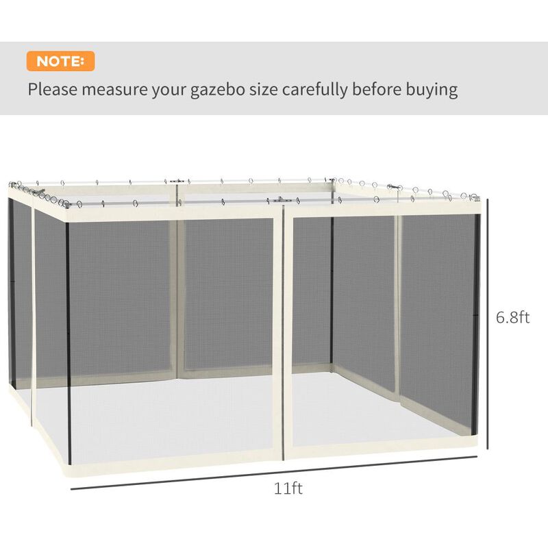 Hivvago 10x12 Canopy Tent Mesh Sidewall with Zipper image number 2