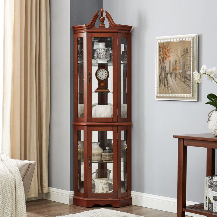 Siphup Corner Curio Cabinet with Lights