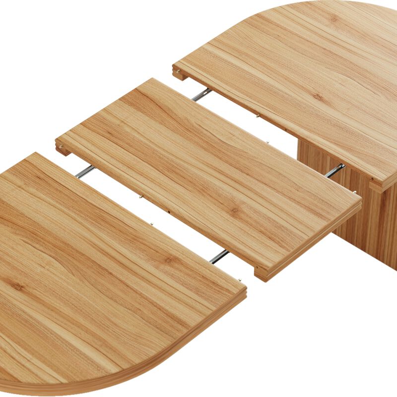 55.12"-70.87"Modern Extendable Dining Table with removable extension leaves,Mid-century modern style home table image number 6