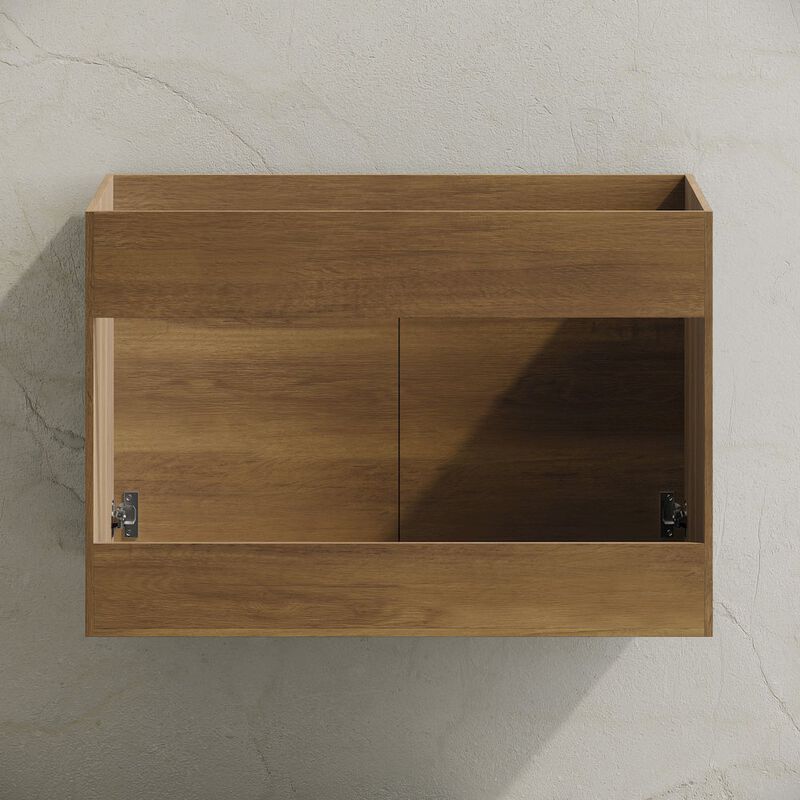 St. Tropez 30" Wall-Mounted Bathroom Vanity Cabinet without Top in Brown Oak image number 4