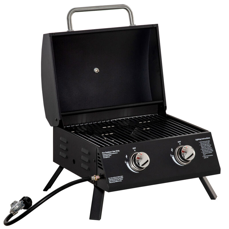 Streamdale 2-Burner Portable Propane Grill with Thermometer