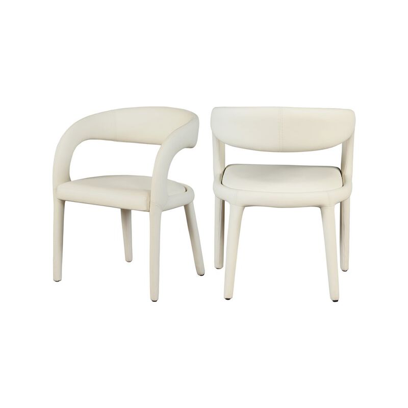 Meridian Furniture Sylvester Cream Vegan Leather Dining Chair