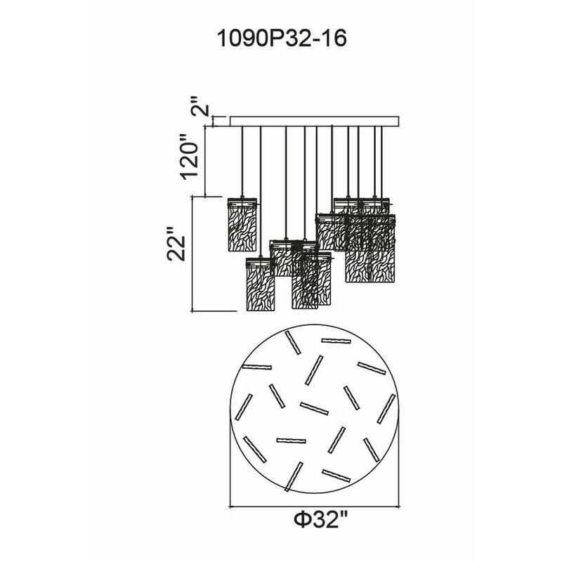 CWI Lighting Carolina LED Chandelier With Pewter Finish