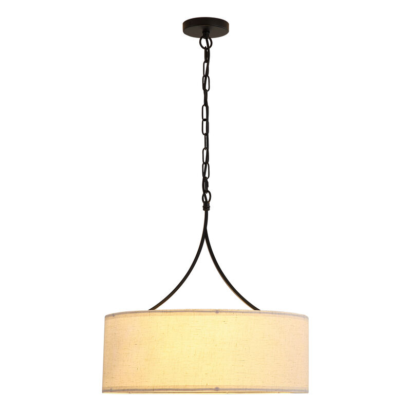 ELEMENT ACE Adjustable Height Drum Pendant Ceiling Light Fixture, Transitional Chandelier for Dining Room Over Table, Kitchen Island, Living Room Entryway image number 0