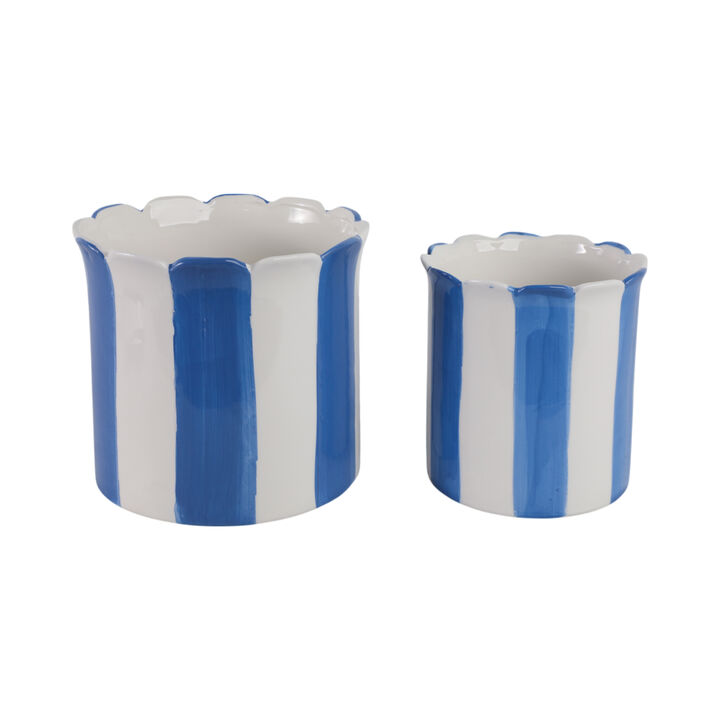 S/2 Striped Scallop Planters