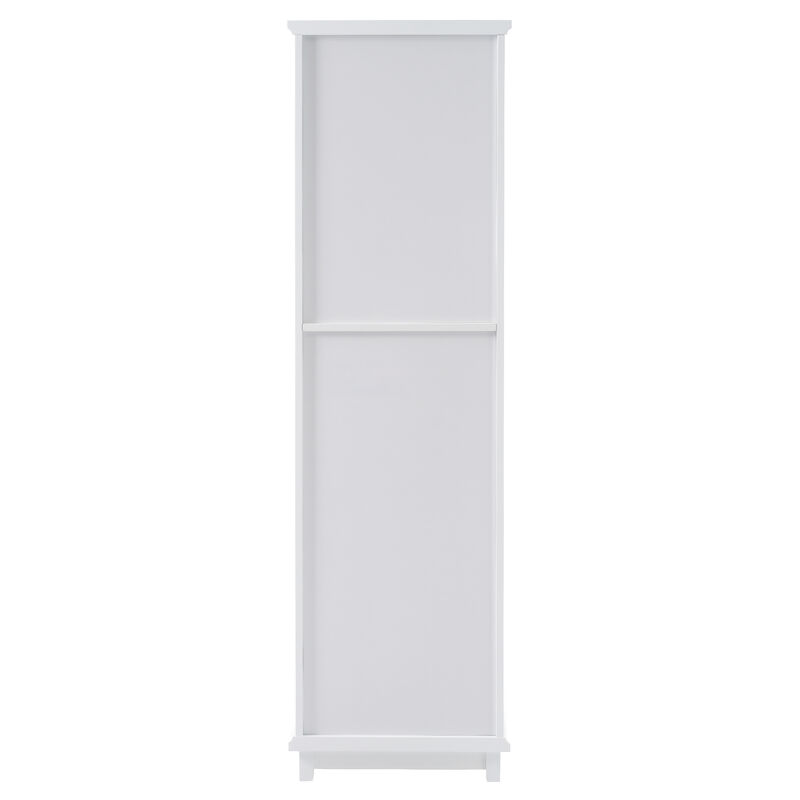 Merax Tall Bathroom Storage Cabinet with Glass Doors