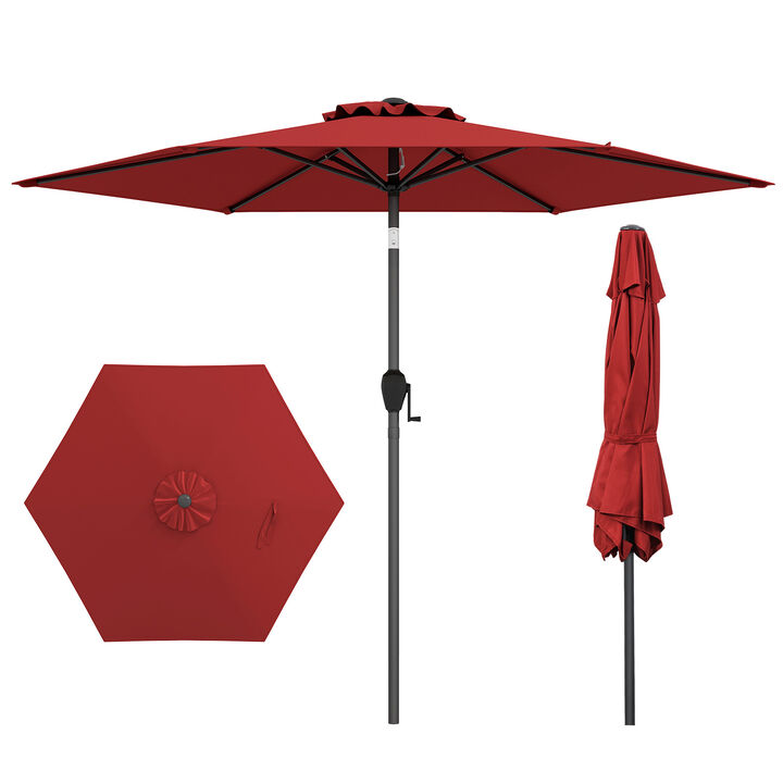 Outdoor Patio Heavy Duty Market Umbrella with Push Button Tilt