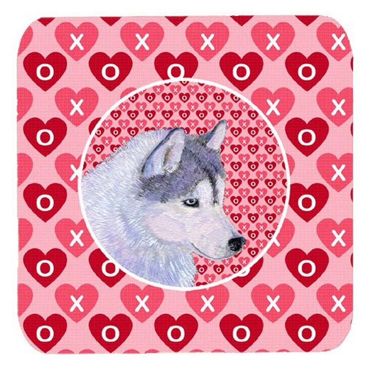 Caroline's Treasures SS4464FC Siberian Husky Foam Coasters (Set of 4), 3.5 H x 3.5 W, Multicolor
