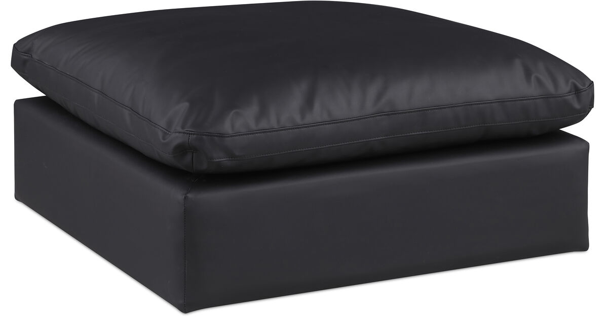 Meridian Furniture Comfy Black Vegan Leather Modular Ottoman