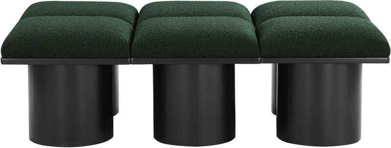 Meridian Furniture Pavilion Green Boucle Fabric Bench
