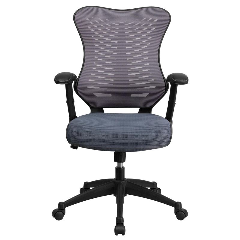 Flash Furniture Kale High Back Designer Gray Mesh Executive Swivel Ergonomic Office Chair with Adjustable Arms