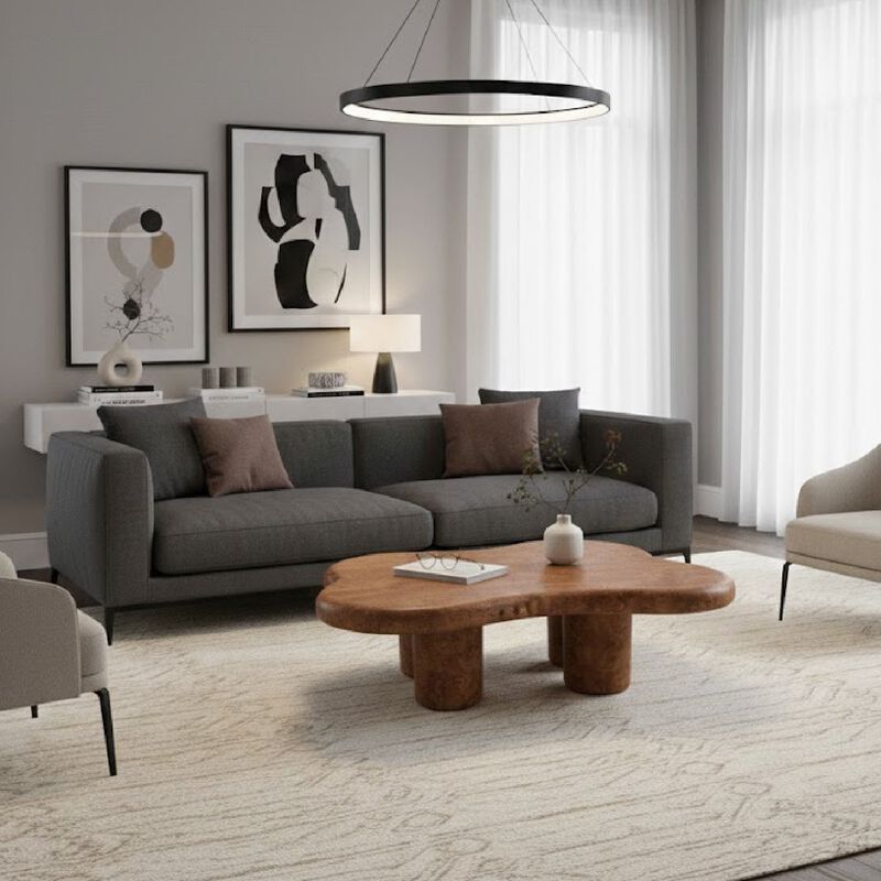 Burl Wood Freeform Coffee Table | OROA Modern Weskan image number 1