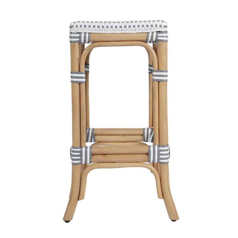 Butler Specialty Laguna 24.5 in. Seat Height Rattan Counter Stool, Gray and White image number 5