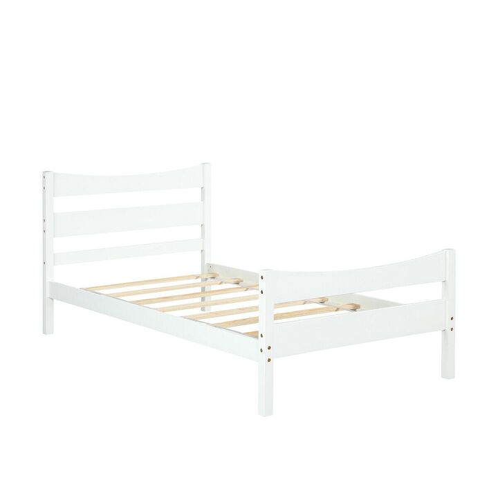 Rustic Platform Bed Frame with Headboard and Footboard &ndash; Bedroom Furniture