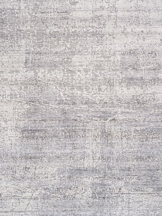 Pasargad Home Amari Hand-Loomed Bsilk & Wool Silver Area Rug- 8' 1" X 10' 1"