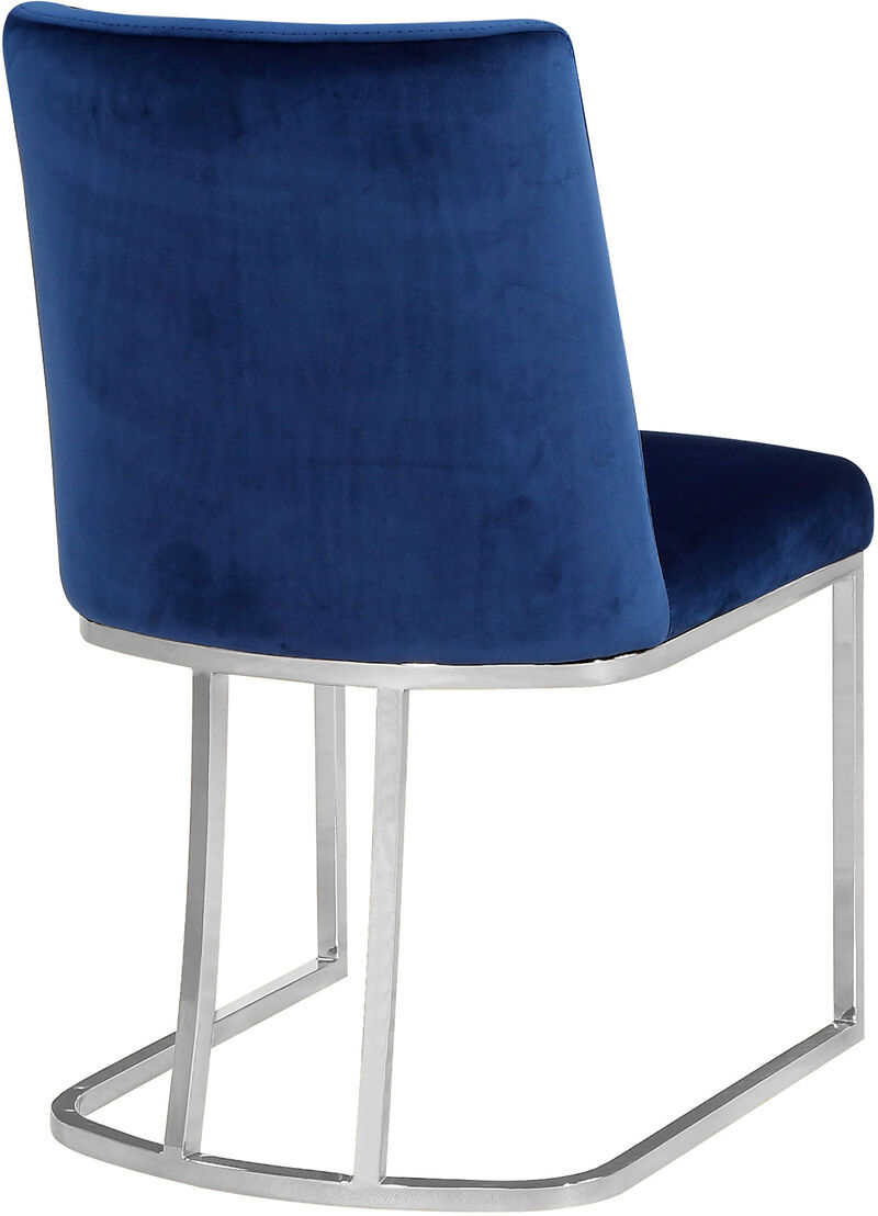 Meridian Furniture Heidi Navy Velvet Dining Chair, Set of 2