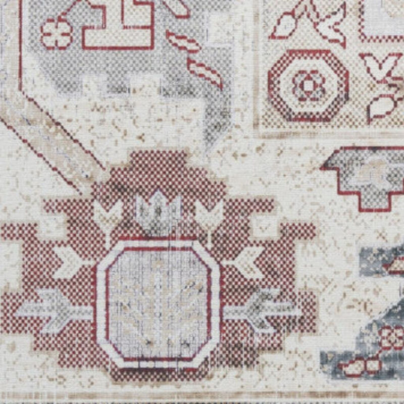 HomeRoots Abstract Distressed Runner Rug image number 2
