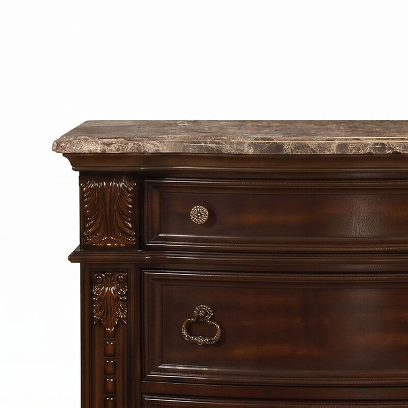 Valcrissiq Marble-Top 3-Drawer Nightstand image number 7