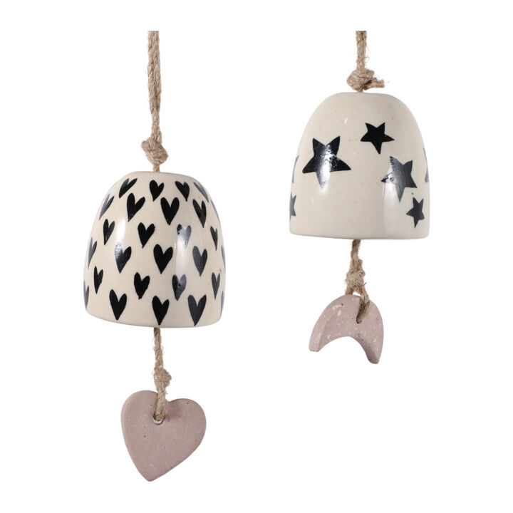 S/2 Ceramic Hand Painted Bells