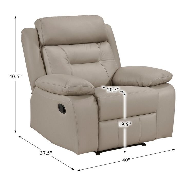 Lexicon Laconia Leather Reclining Chair In Latte