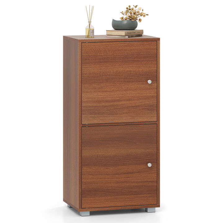 2-Tier Modern Nightstand with Drawer and Open Shelf for Bedroom Storage